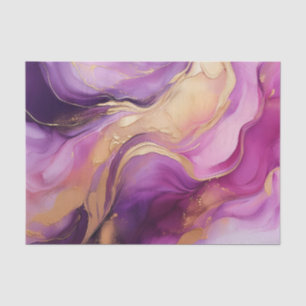 Papier Mousseline Rose violet moderne et or