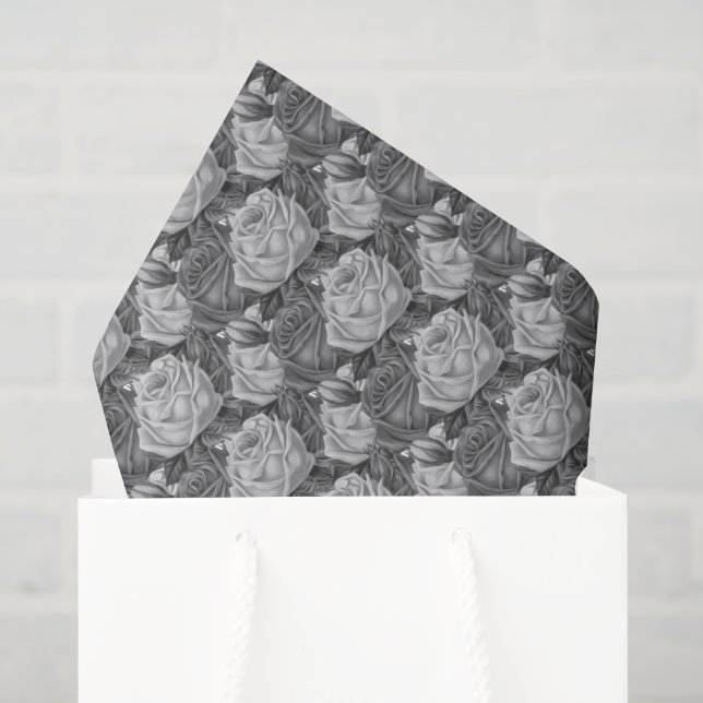 Papier Mousseline Roses (Sac cadeau)