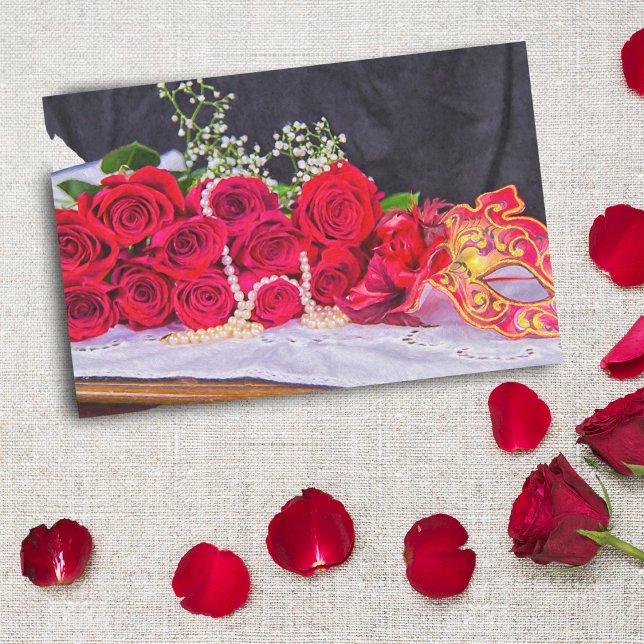 Papier Mousseline Roses avec perles et masquerade  (Créateur téléchargé)