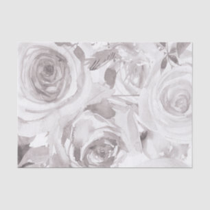 Papier Mousseline Roses blanches Floral Rose Moderne Mariage élégant