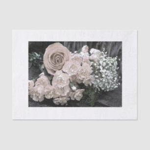 Papier Mousseline Roses blancs vintages d'aquarelle classés pour des