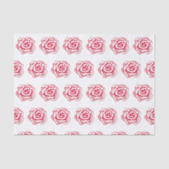 Papier Mousseline Roses d'aquarelle rose (Recto)