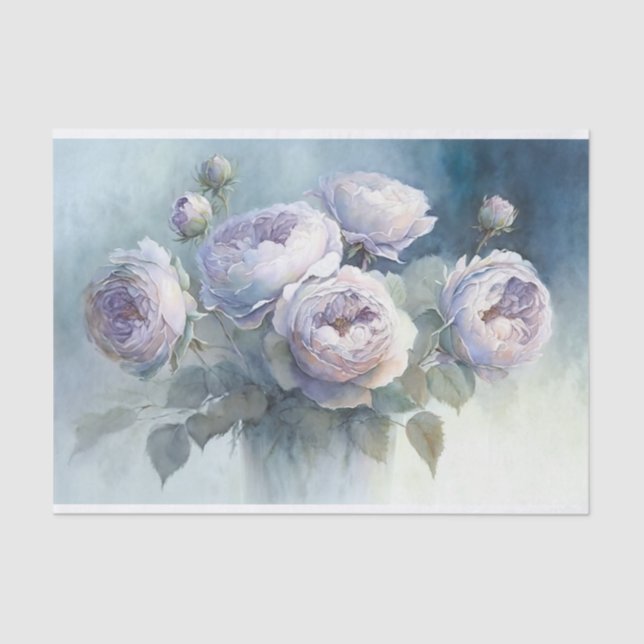 Papier Mousseline Roses de chou dans le papier de découpage Vase (Recto)