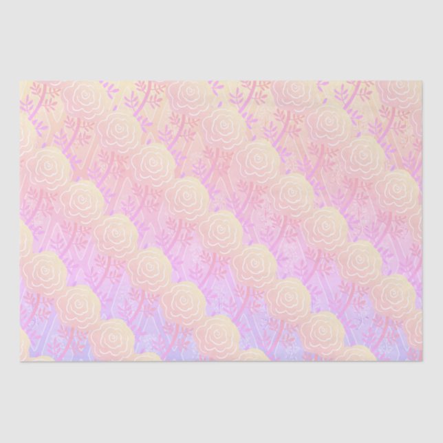 Papier Mousseline Roses de couleur Whimsical (Recto)