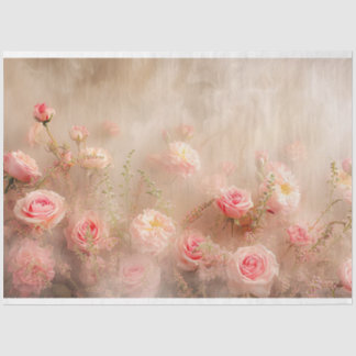 Papier Mousseline Roses de pivoines florales Paste Rose Découpage