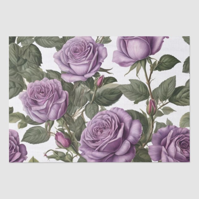 Papier Mousseline Roses de Rose pourpre, (Recto)