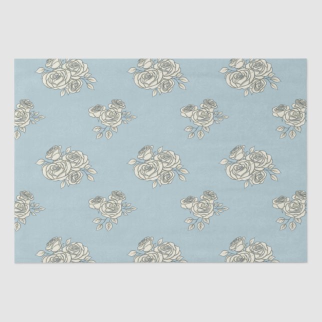 Papier Mousseline Roses délicats (Recto)