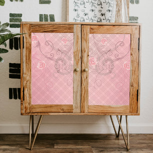 Papier Mousseline Roses et torsades sur une élégante page de découpa