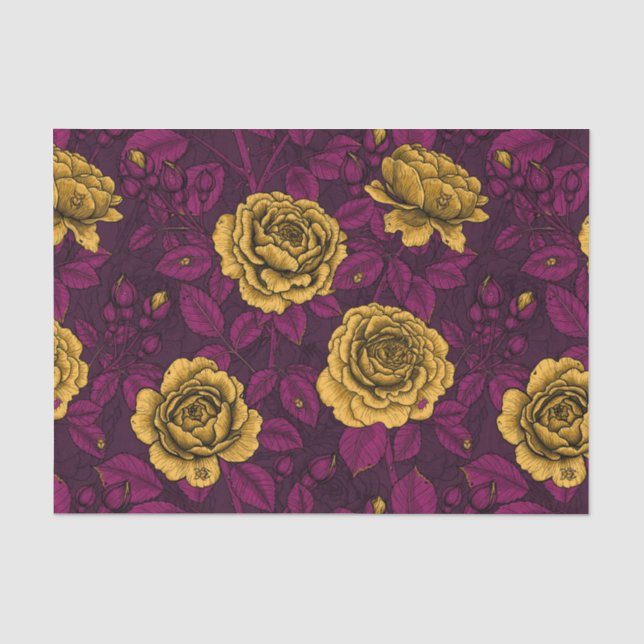 Papier Mousseline Roses jaunes (Recto)