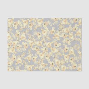 Papier Mousseline Roses jaunes vintages sur un Arrière - plan gris m