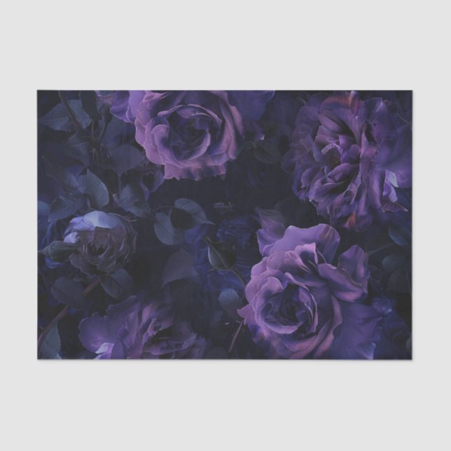 Papier Mousseline Roses mauve (Recto)