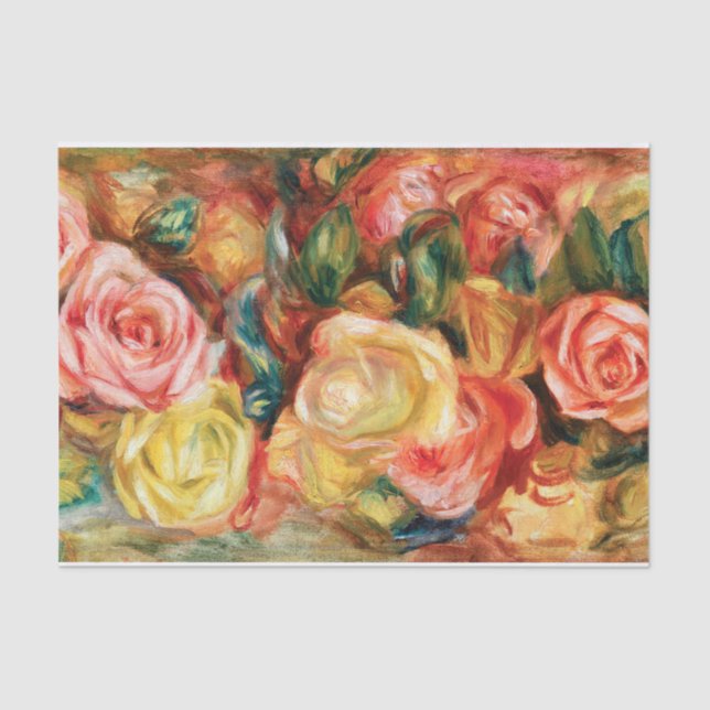 Papier Mousseline Roses par Pierre Auguste Renoir   (Recto)