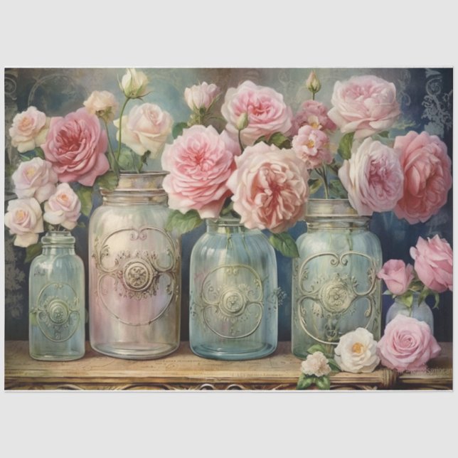 Papier Mousseline Roses pour Kathy (Recto)