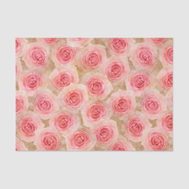 Papier Mousseline Roses roses (Recto)