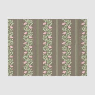 Papier Mousseline Roses roses et rayures roses sur Brown