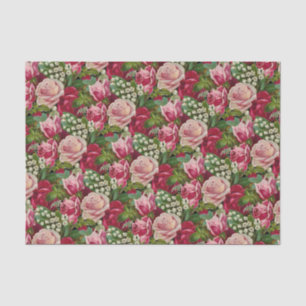 Papier Mousseline Roses roses et rouges