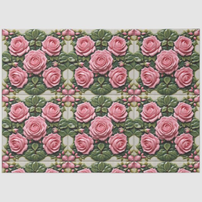 Papier Mousseline Roses roses roses Belle collection moderne (Recto)