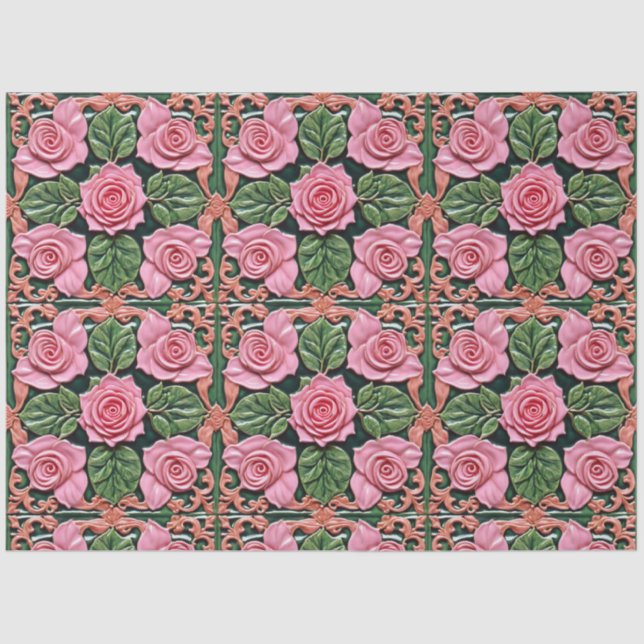 Papier Mousseline Roses roses roses belle collection populaire (Recto)