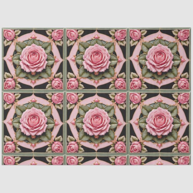 Papier Mousseline Roses roses roses Belle collection tendance (Recto)