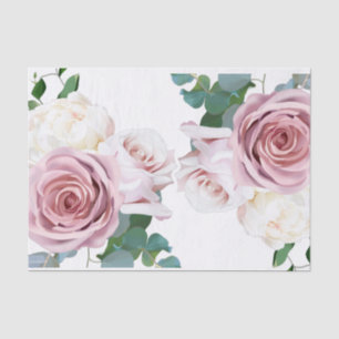 Papier Mousseline Roses roses roses Florales Verdure Mariage moderne