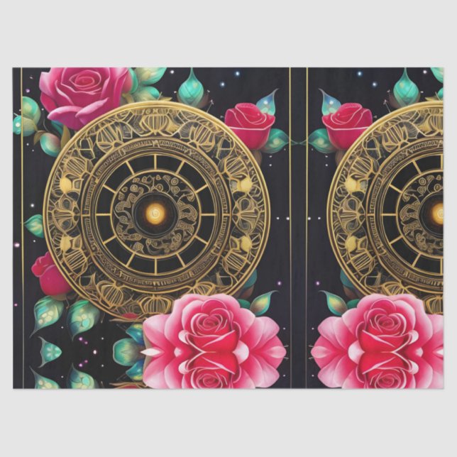 Papier Mousseline Roses roses roses or Filigree Art (Recto)