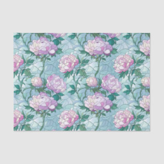 Papier Mousseline Roses roses roses sur verre Arrière - plan bleu ef