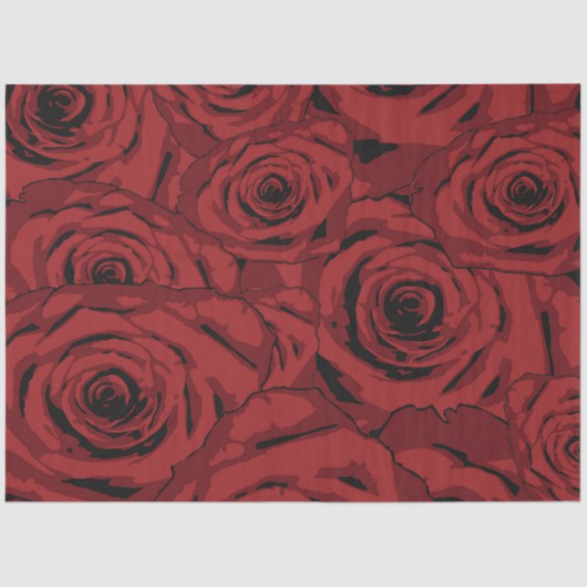 Papier Mousseline Roses rouges (Recto)