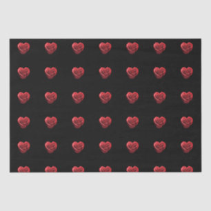 Papier Mousseline Roses rouges en forme de coeur -
