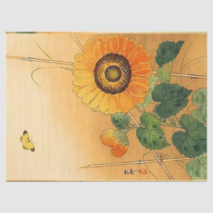 Papier Mousseline ROSES ROUGES ET BOUTEILLES JAUNES Floral noir