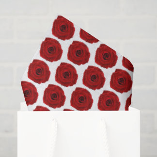 Papier Mousseline Roses Rouges Romantiques 