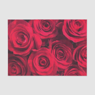 Papier Mousseline Roses rouges vifs riches