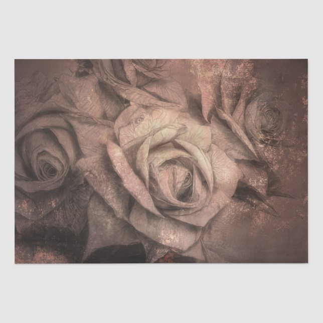 Papier Mousseline Roses rustiques élégants (Recto)