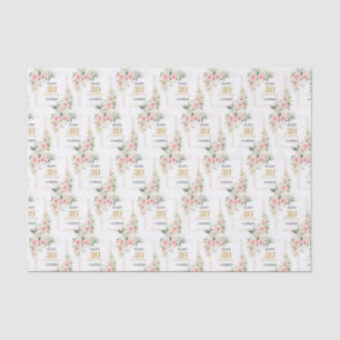 Papier Mousseline Roses rustiques rose rousse eucalyptus 20 ans