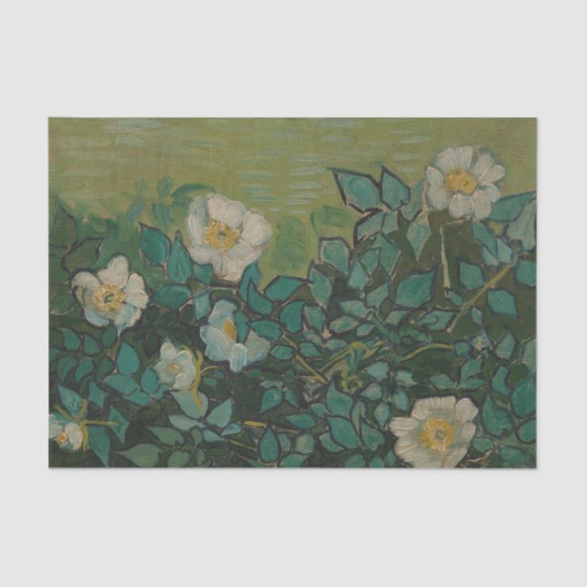 Papier Mousseline Roses sauvages par Vincent Van Gogh Tissue Paper (Recto)