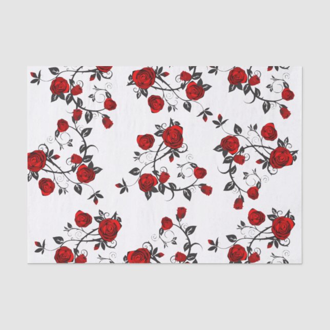 Papier Mousseline Roses vectoriels en blanc, do-it-yourself, emballa (Recto)