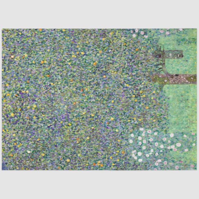 Papier Mousseline Rosiers Sous Les Arbres, Gustav Klimt (Recto)