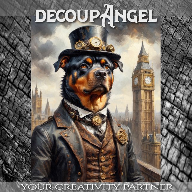 Papier Mousseline Rottweiler à Londres - Découpage - (Créateur téléchargé)