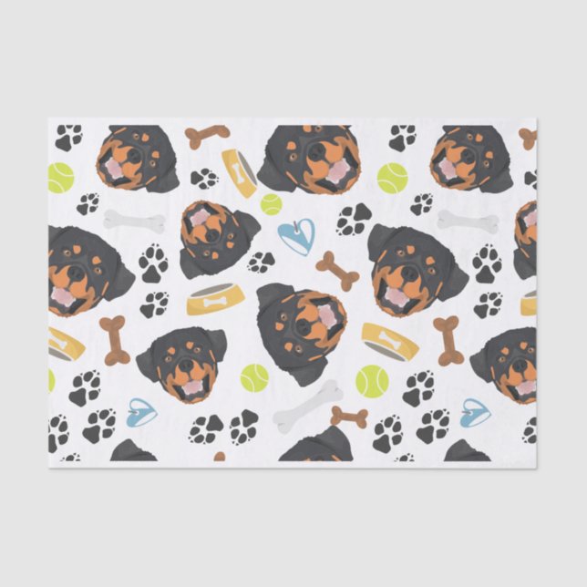 Papier Mousseline Rottweiler de sourire de chien (Recto)