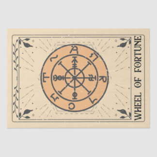 Papier Mousseline Roue de fortune tarot carte herbes feuilles