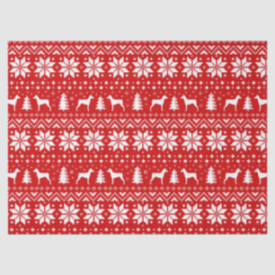 Papier Mousseline Rouge allemand de motif de Noël de silhouettes de