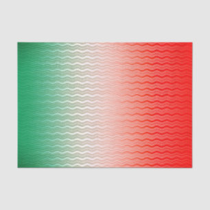 Papier Mousseline Rouge Argent Vert