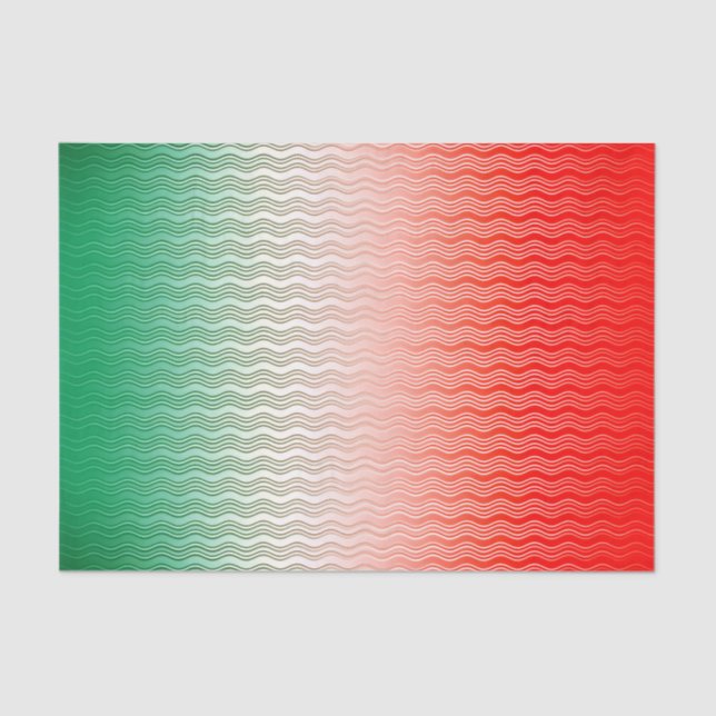 Papier Mousseline Rouge Argent Vert (Recto)