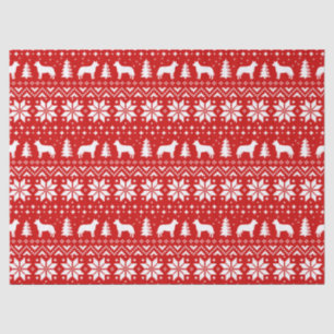 Papier Mousseline Rouge australien de motif de Noël de chiens de