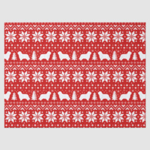 Papier Mousseline Rouge barbu de motif de Noël de silhouettes de