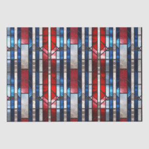 Papier Mousseline Rouge Blanc Bleu Patriotique Vitrail 4 Juillet