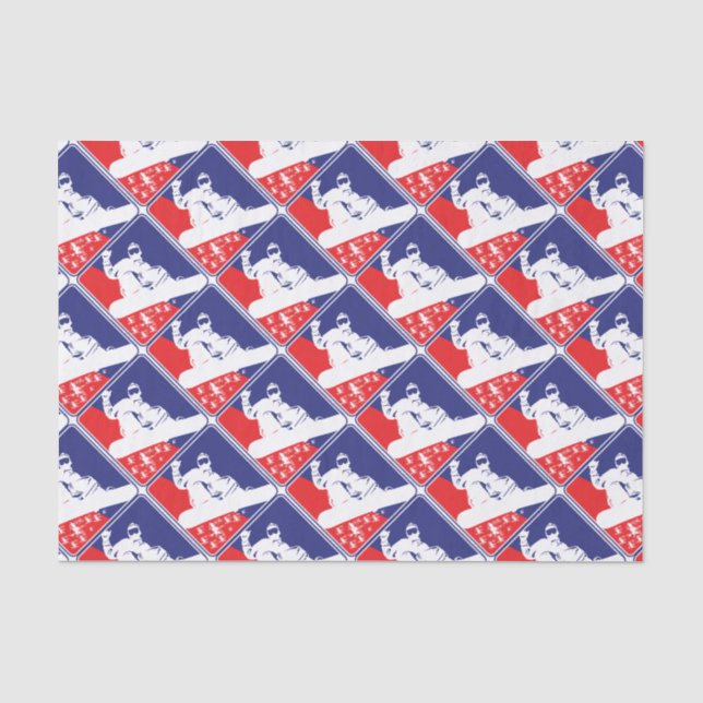 Papier Mousseline Rouge-Blanc-et-Bleu-Neige-Boa (Recto)
