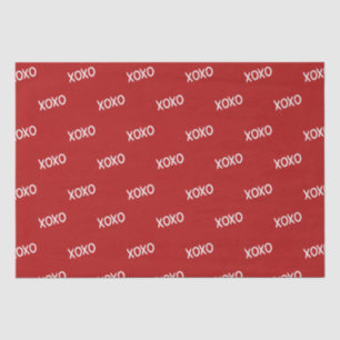 Papier Mousseline Rouge Blanc XOXO Réception de Mariage