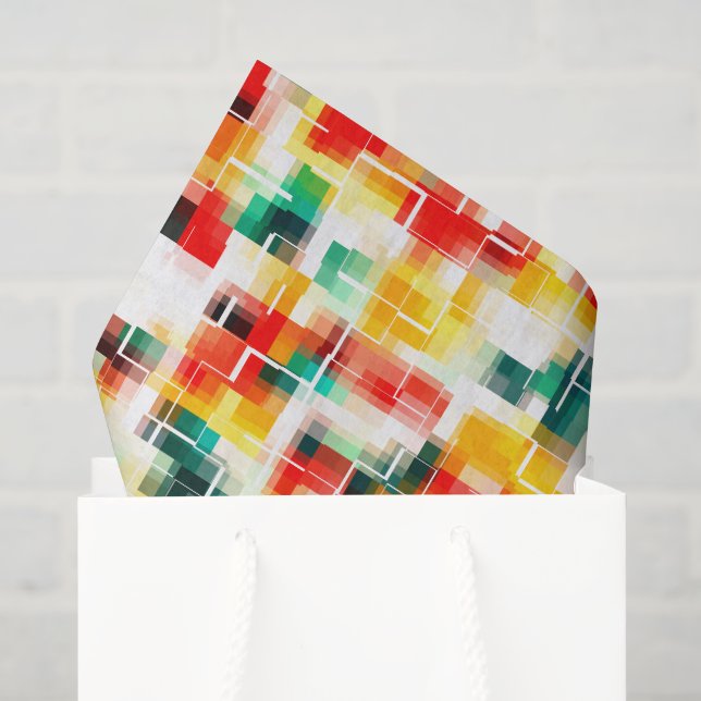 Papier Mousseline Rouge Bleu Jaune  (Sac cadeau)