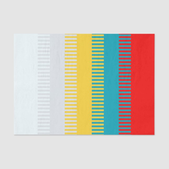 Papier Mousseline Rouge Bleu Jaune Blanc Gris Chic Motif unique (Recto)