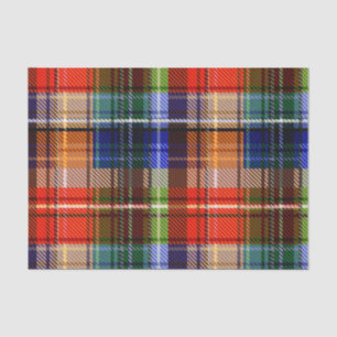 Papier Mousseline Rouge Bleu Vert Jaune Carreaux Tartan Design